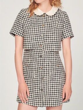 Sandro 
TWEED TROMPE L’ŒIL DRESS